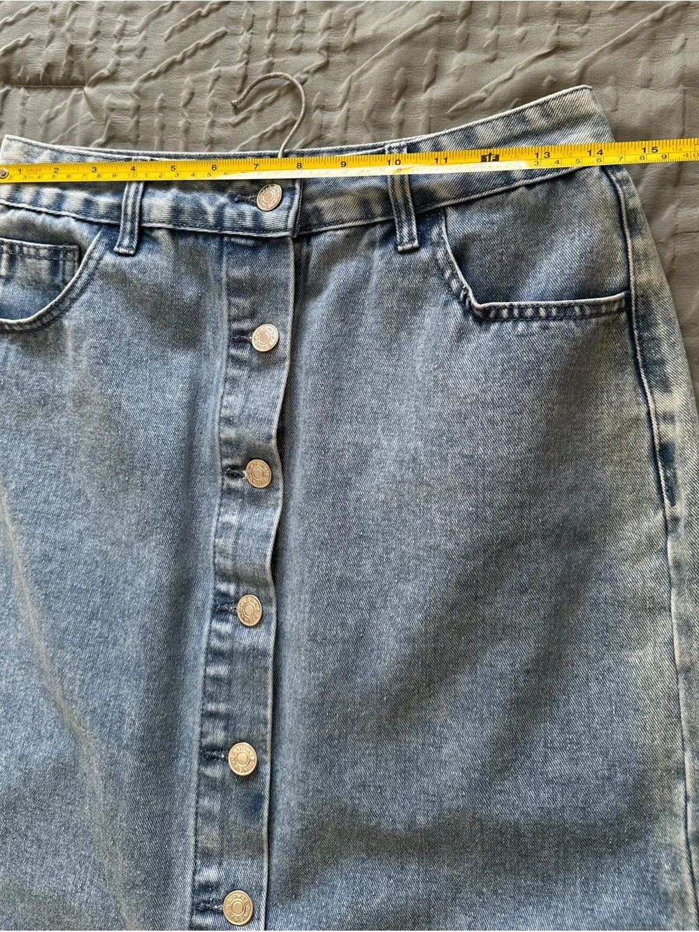 Women’s Button-Front Denim Midi Skirt - Blue